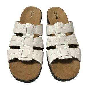 Clarks Women's Silver Leather Sandals